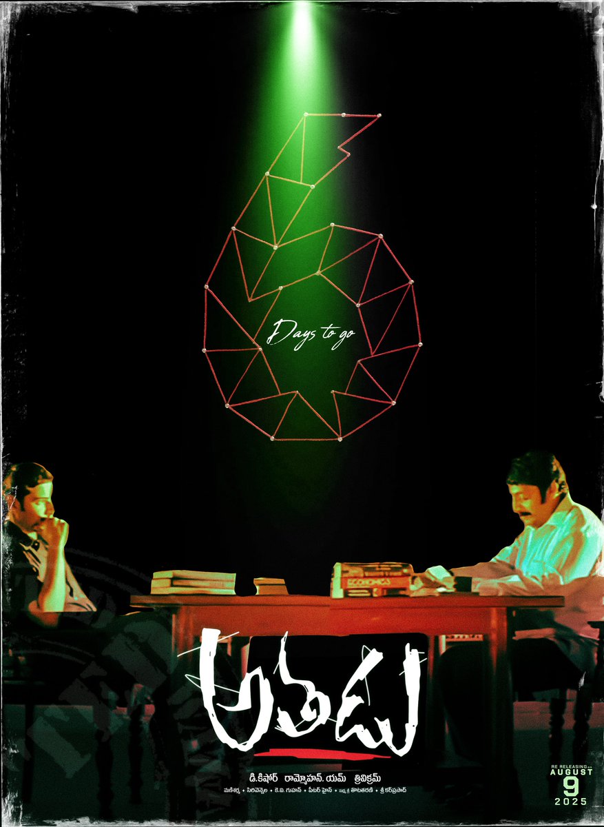 6 Days to go

#Athadu4KOnAug9th 
#AthaduRerelease
#Athadu4K  #AthaduHomecoming