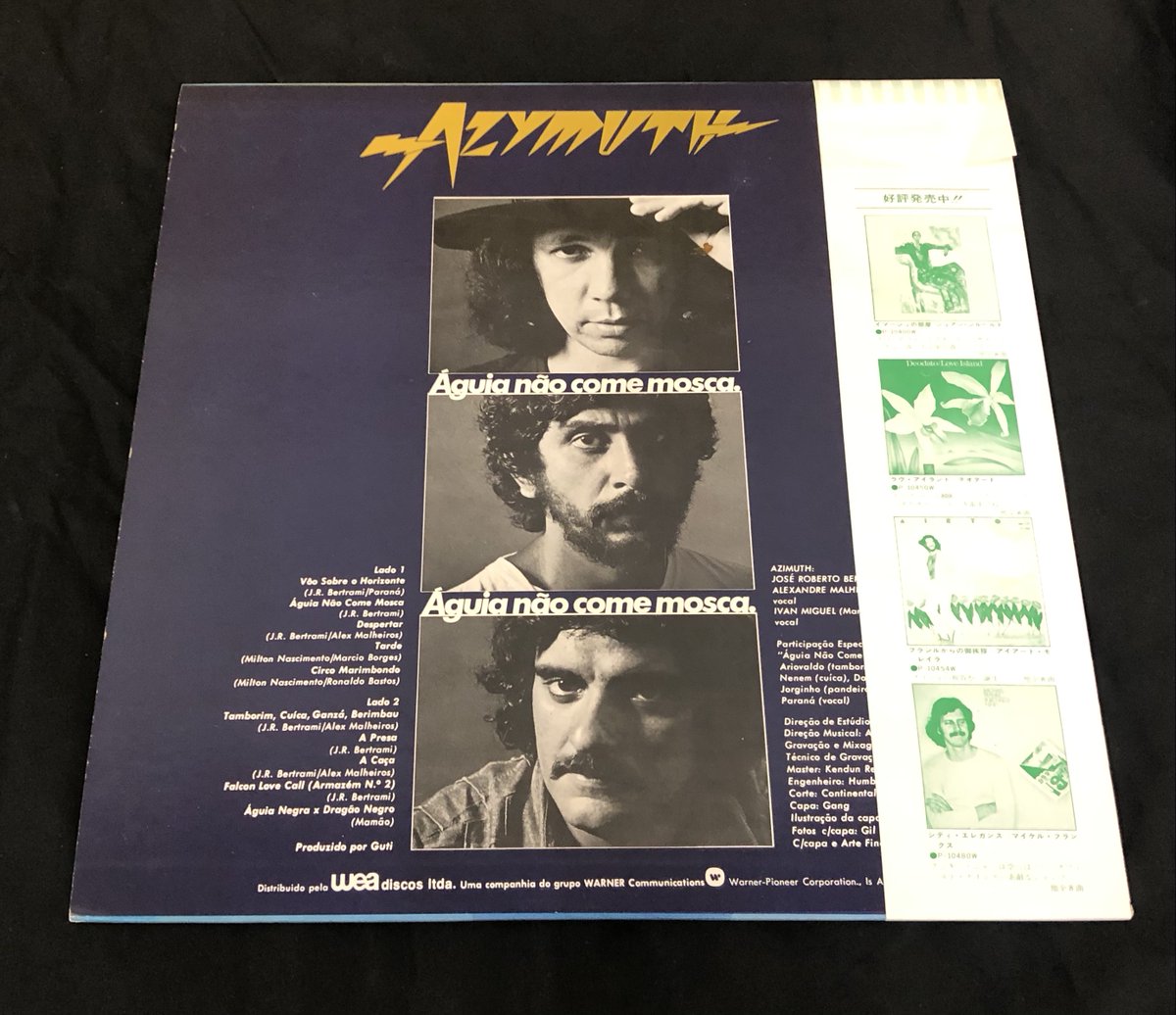 HMV_Used's tweet image. ＼1円スタート！希少盤をヤフオクに出品中しました／
◆Azymuth/涼風(P10512A)
【盤質】AB
【ジャケット:EX-,盤:EX,国内盤帯付,ライナーあり 77年BRAZILIAN FUSION人気作,A5,B2,B4など名曲満載】

ご入札はこちらから
auctions.yahoo.co.jp/jp/auction/u11…

#Azymuth #アジムス #latinjazz #mpb #mellowfusion…