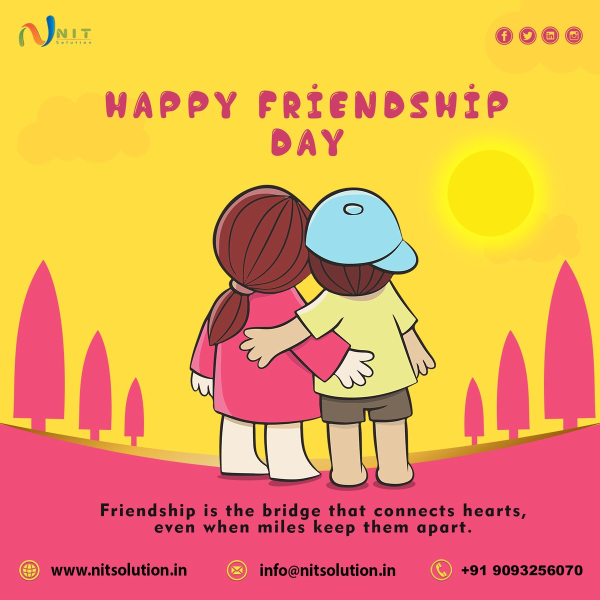 nit_solution's tweet image. 👨‍💻💙 Happy Friendship Day 💙👩‍💻

In tech and in life, *great connections* make everything better!
Just like strong *code* and solid *networks*, friendships power collaboration, innovation, and trust.