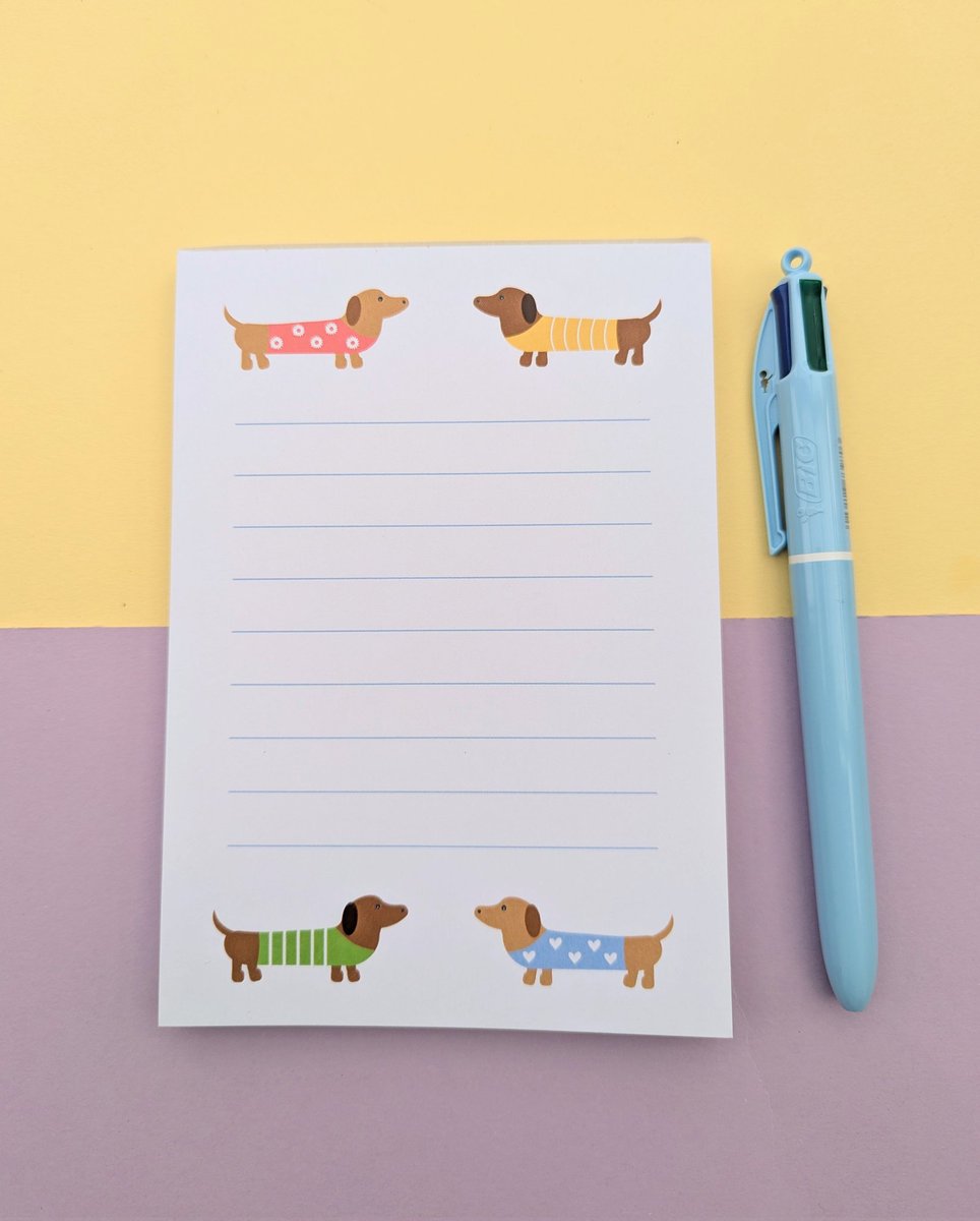 I've had a restock of these cute little sausage dog notepads as they are still my most popular item 😊
etsy.com/uk/listing/185…

#UKGiftHour #UKGiftAM #shopindie #notepad #sausagedog #sundayvibes