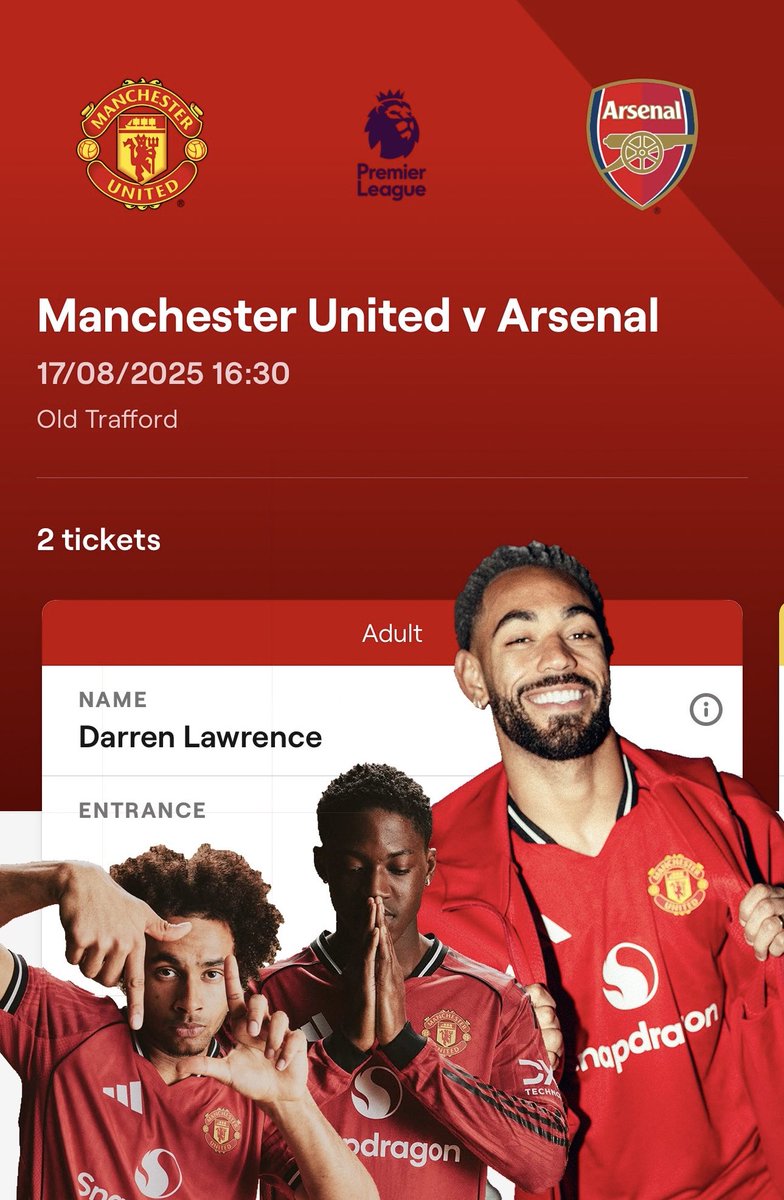 DLLMUFC's tweet image. Get me back to #oldtrafford now. #MUNARS first game of the season!!! @BMbeumo19 masterclass incoming! YANITED YANITED YANITED 🟥⬜️⬛️

Get Sesko over the line. Get a defender and midfielder ready to go too. Cooking 🧑‍🍳