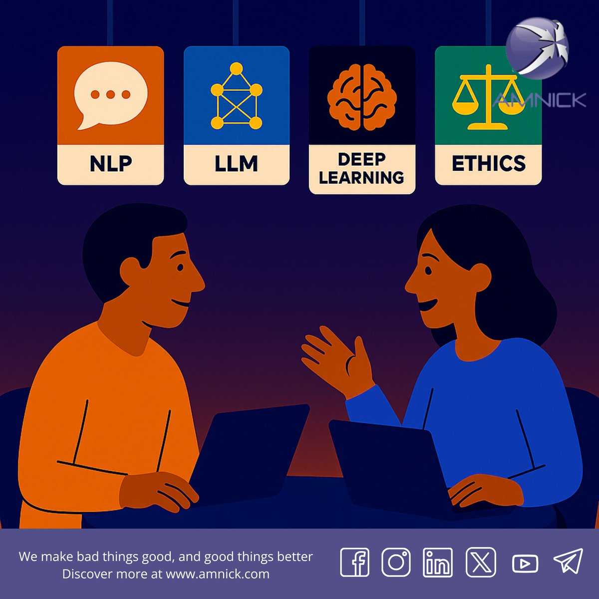 OfficialAmnick's tweet image. Need help navigating AI transformation, from NLP to LLM, deep learning to ethics? We’ve got you. 🚀
Reach out to @AmnickOfficial for tailored AI consultancy. #Amnick #AIForBusiness #TechConsultancy