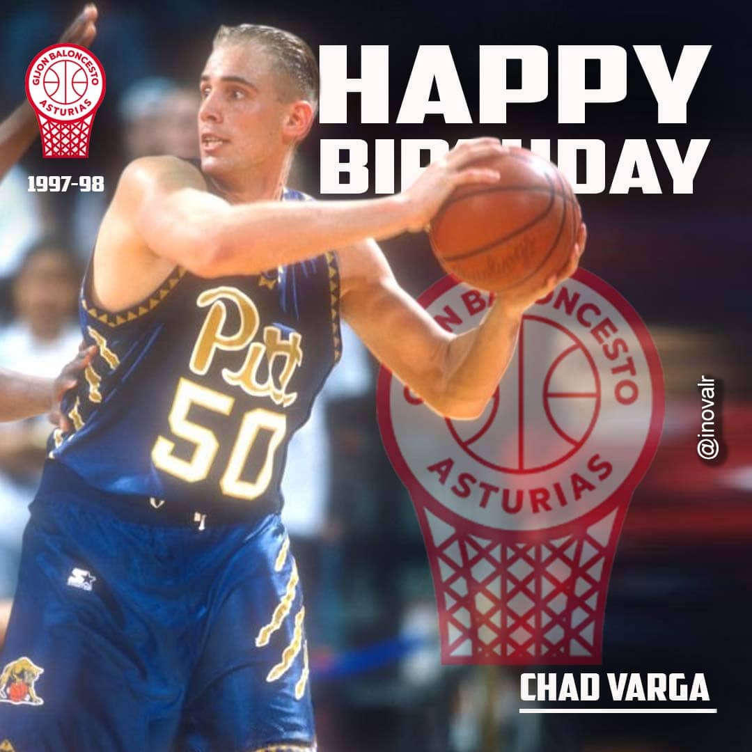 Iván N. R. (@inovalr) on Twitter photo Hoy cumple 51 años Chad Varga <a href="/chadvarga/">Chad Varga</a> 🇺🇸 🎉
Jugador de #GijónBaloncesto 🔴⚪️ en la temporada 1997-98 de liga #LEB donde promedio 14,6 ppp 7,6 rpp 17,2 vpp en 31 mpp.
Felicidades Chad !! 🎂
<a href="/DCCShamrocks/">Detroit Catholic Central Athletics</a> @VinUniAthletics <a href="/Pitt_MBB/">Pitt Basketball</a> #TenerifeCB #HailToPitt Hoy cumple 51 años Chad Varga <a href="/chadvarga/">Chad Varga</a> 🇺🇸 🎉
Jugador de #GijónBaloncesto 🔴⚪️ en la temporada 1997-98 de liga #LEB donde promedio 14,6 ppp 7,6 rpp 17,2 vpp en 31 mpp.
Felicidades Chad !! 🎂
<a href="/DCCShamrocks/">Detroit Catholic Central Athletics</a> @VinUniAthletics <a href="/Pitt_MBB/">Pitt Basketball</a> #TenerifeCB #HailToPitt