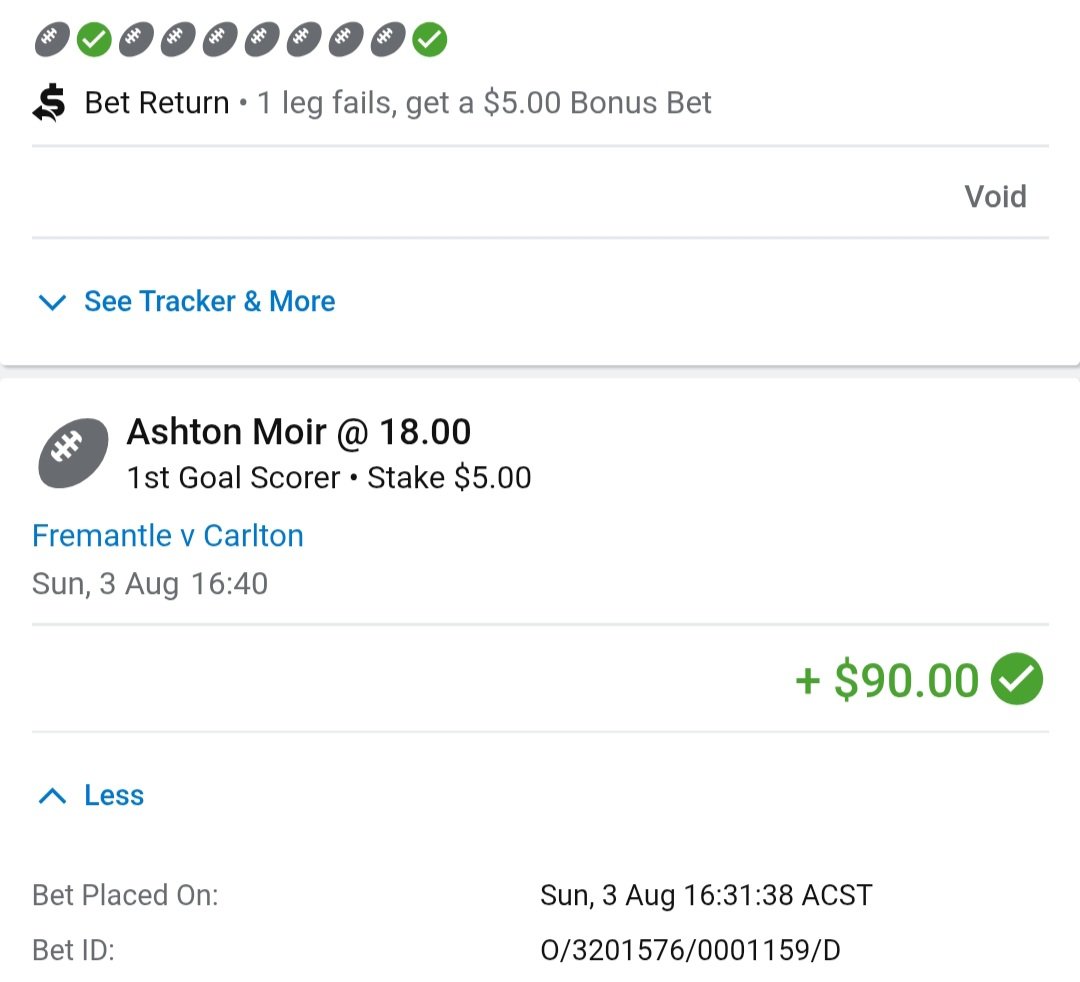 Moir with the goods getting me a nice little win!
Now <a href="/CarltonFC/">Carlton FC</a> keep this pressure up and get another win!

Not to mention <a href="/AlexaBliss_WWE/">Lexi (Kaufman) Cabrera</a> and <a href="/MsCharlotteWWE/">Charlotte Flair</a> taking the tag championships at summerslam! 
Good day!!!
