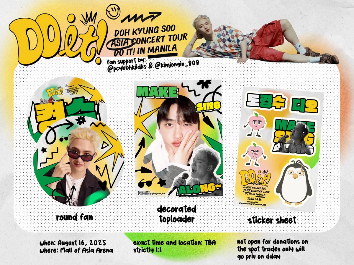 ella πππ ia (@pcybbhkjidks) on Twitter photo π§ DO it in Manila π§
fan support by <a href="/pcybbhkjidks/">ella πππ ia</a> & <a href="/kimjongin_808/">β€οΈ KJI π» β€οΈ KAION β€οΈ</a>
ΰ· rt and like
ΰ· show proof on dday
ΰ· see pubmat for other details
design by: <a href="/krizzyeollie/">πππ π€π«π’π³π³π² || πππ¨π¦π¦π’π¬π¬π’π¨π§π¬β¨</a> β¨
See you!
#λκ²½μΒ #DOHKYUNGSOO #KYUNGSOO
#ASIACONCERT_DOit #DOITinMNL
#DOIT_inMANILA #DOITinManila π§ DO it in Manila π§
fan support by <a href="/pcybbhkjidks/">ella πππ ia</a> & <a href="/kimjongin_808/">β€οΈ KJI π» β€οΈ KAION β€οΈ</a>
ΰ· rt and like
ΰ· show proof on dday
ΰ· see pubmat for other details
design by: <a href="/krizzyeollie/">πππ π€π«π’π³π³π² || πππ¨π¦π¦π’π¬π¬π’π¨π§π¬β¨</a> β¨
See you!
#λκ²½μΒ #DOHKYUNGSOO #KYUNGSOO
#ASIACONCERT_DOit #DOITinMNL
#DOIT_inMANILA #DOITinManila