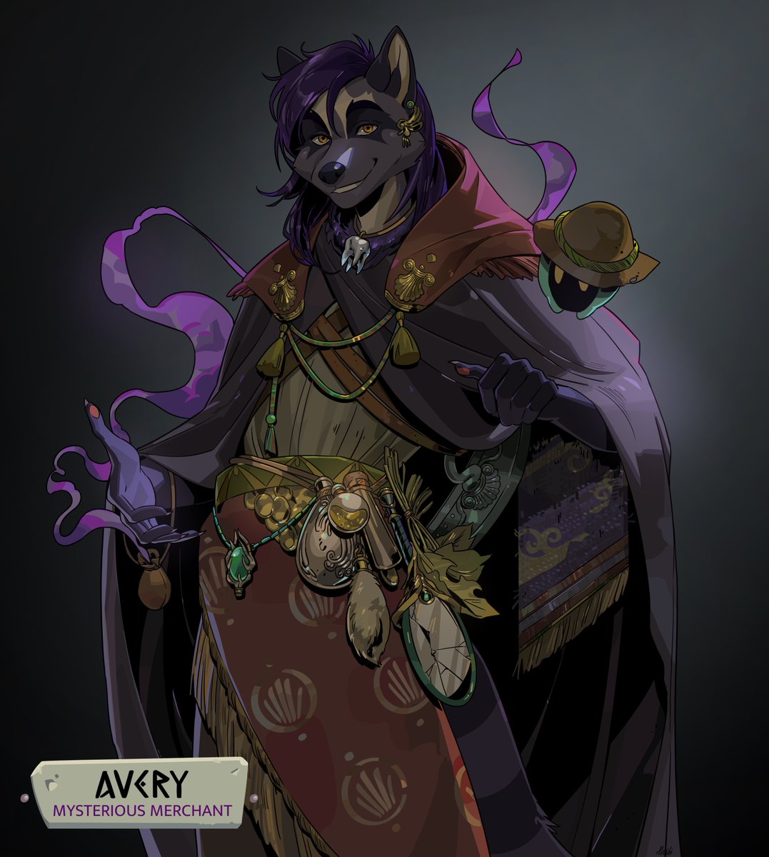 Does anything of his interest you? A Hades 2 commission for <a href="/AveryRaccoon/">Avery</a>!

#furry #furryart #hades2