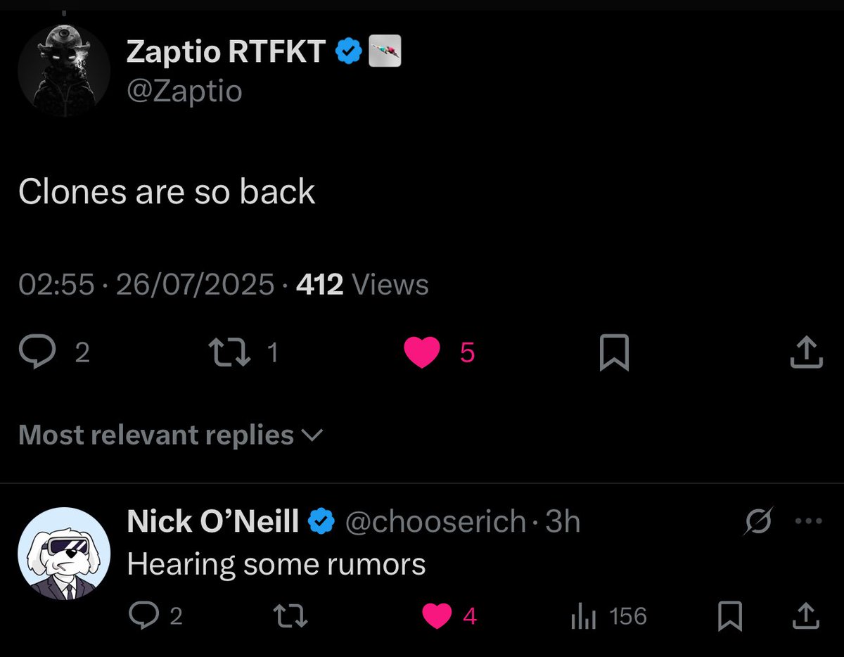 RTFKTNews's tweet photo. Will @Nike sell @RTFKT? Who are the likely candidates? What's the best case scenario? Is there any truth to the rumors or is it all complete conjecture?

In this post we're going to answer those questions and organize the chaos as we continue to monitor what could potentially be another shocking blockbuster newsbreak from the RTFKT crew, or a complete non-starter with no factual basis.

Rumor 1
Choose Rich Rumor
On July 5th, one of the three founders of RTFKT Zaptio posted a get hype "Clones are so back" message. Likely for no other reason than to celebrate the recent reemergence of interest in the maligned project, with relatively benign post. It was what followed that shocked the NFT community. @chooserich, who famously broke the Nike/RTFKT collapse months earlier than the announcement, posted "Hearing some rumors". 

To anyone that has been paying attention, that post is a scorcher with the obvious implication that he has heard rumors of a potential RTFKT acquisition. Nick has called many bombshell rumors early that later played out exaactly as predicted. Most notably the RTFKT sunset. He's been more right than wrong with calls like this...but was he joking here, lightly trolling Zap? 

There were two odd parts to this, one being that Nick is a web3 vet and knows the implications of a post like this, to be honest it didn't really hit like a joke, at least not in Nicks typical style. Second, he deleted the post most likely because it set X on fire for a moment and lead to a lot of speculation quickly. Again though, not really Nicks style either, he is willing to draw a line than jump over the line often, and doesn't often retract bombastic posts. Why now? Also, I believe he never mentioned anything about the post. Didn't say he was joking, or respond publicly to anyone concerning the validity of his post. Just deleted it and kept it moving, which on some level makes sense but on another is pretty odd. 

Turns out Nick and Zap were at a social gathering that night, and attendee @wizardofsoho mentioned "It was a joke lol". Was this an attempt to cover for Nick and help sweep this under the rug? Who knows? I lean towards taking the wizards word for it, and think it was said in jest. Nick likely deleted it to quell the hype. 

Verdict: It's odd, all of it, and doesn't add up, but going with a nothing burger here as there is no pure evidence to the contrary.

Rumor 2
Louis Vuitton will purchase RTFKT
In my opinion this is not happening. While it is true that Takashi Murakami has collaborated with Louis Vuitton successfully many times, and that Pharrell Williams is both the men's creative director at Louis Vuitton and the Chief Brand officer at Doodles (which links Louis Vuitton loosely to NFTs), I just do not see this happening. Dolce and Gabbana, Gucci, Burberry, Porsche all had what could only be called catastrophic forays into the NFT market. Web2 companies have shown that they just do not understand Web3 and refuse to appoint Web3 natives into powerful enough positions to do what needs to be done.

Would one of the most important brands in fashion want to pick up the pieces after Nike? Possibly to show support for the legend Takashi San, but I just do not see Louis Vuitton purchasing RTFKT.

Verdict: Not happening. Will eat my words if it does, wearing a Louis Vuitton bib. Actually, don't quote me on that, the bib probably costs $13,000

Rumor 3
Improbable will Purchase RTFKT
We hosted a space featuring Herman Narula of Improbable where he said that his team would possibly take the next step to contact Nike to inquire about an acquisition if the space went well. He mentioned that if he did he would be under an NDA and would not be able to speak about it further. After the space Herman confirmed that he was going to pursue the acquisition, with no promises made, but he was going to go to the next phase...whatever that phase is, we do not know. We have not heard from him since. Likely due to the NDA.

Will Improbable purchase? Are they the only suitors? If Nike is willing to listen to Improbable, it is likely that they are willing to listen to others. Would Improbable outbid others? They certainly have the cash to make a very strong bid, but will they? Who knows? Personally, I think this would be great as they have groundbreaking tech that can host tens of thousands of avatars in the same environment. Also, an acquisition by Improbable likely means interoperability with BAYC, which imo strengthens the entire space, and could possibly lead to a unification with other major projects and give the native Web3 projects a fighting chance at beating the trad 2 gaming incumbents to the digital property gold rush.

Verdict: With Herman himself mentioning that he will be under an NDA with Nike and proceeding to the next step, this seems to indicate that Nike is at least willing to listen to offers. Whether Improbable has a convincing enough offer remains uncertain. Herman did mention he offers no promises. 

Best Case Scenario
Now that we've covered the three leading rumors related to an RTFKT acquisition, let's talk about what we believe is the best case scenario. This is not what we think will happen, but what we would like to see happen.

While it is nearly a certainty that Louis Vuitton does not purchase RTFKT, it seems reasonable that Takashi Murakami would end up with the IP. Why? Nike shelving something that a truly legendary modern artist Takashi Murakami put a lot of energy into is an extremely bad look on all fronts. Allowing the IP to return to Takashi San is a great PR move for Nike.

This comes with two caveats though. First, the Flowers project was not run well in my opinion. If Sensei does end up with it, hopefully the founders and key members of the team (Sam, Jarlan, CloneDreams, Jampants) are there in support to guide the project to succeed in web3. Many will say the founders were to blame for what happened with Nike, I do not believe this is the case. They were handcuffed and could not actually run the project effectively due to the strict control of their corporate overlords. They were extremely on point with the meta early before the acquisition. 

Second caveat, Takashi and the team work with Herman Narula  and Improbable to develop RTFKT city. A central hub with the RTFKT design language where the creators and the collectors can unite to build out a true creator economy. Interoperable with BAYC. If they do this, we all win. Clones, Apes, Creators, Collectors, and the NFT community.

Equally Best Case Scenario:
Improbable purchases RTFKT, and brings on Takashi and the team to build out the city. 

Well that wraps up the rumor mill concerning an RTFKT acquisition. If you have any leads to credible information, or you feel I missed a convincing argument feel free to reach out. If not, just enjoy the insane show that is Web3.

Go news yourself!