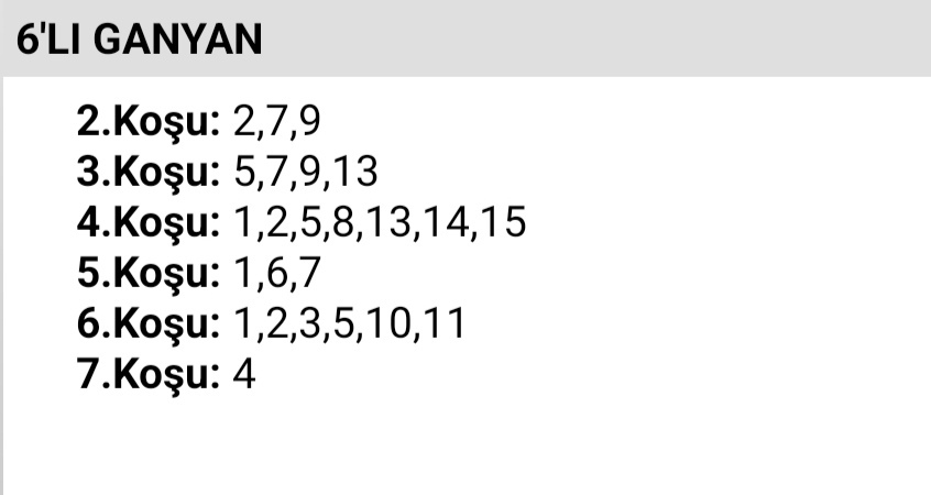🇫🇷 DEAUVILLE ALTILI GANYAN TAHMİNİM (17.05)
(4) SHIRI Tek.