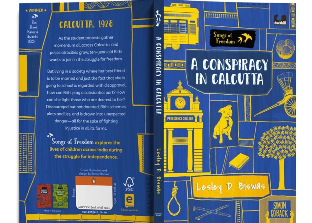 lesleydbiswas's tweet image. Introduce kids to the idea of independence and stories of childhood during our freedom struggle. My book #aconspiracyincalcutta winner of The Binod Kanoria Awards 2023 for middle readers is about this period.
#BooksForKids #kidlit #songsoffreedom #awardwinner