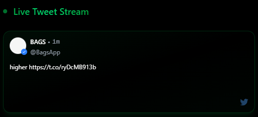 Higher <a href="/BagsApp/">BAGS</a>, tracked by the best tracker out there, BagsTracker!