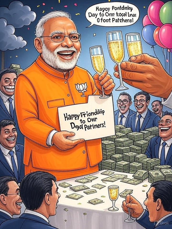#BJP #CorruptionInIndia #FriendshipDay #ED #CID #RBI #CBI #PoliticalScandals #IndianPolitics #AntiCorruption #DemocracyInDanger

Blackmail
Syndicate
EVM