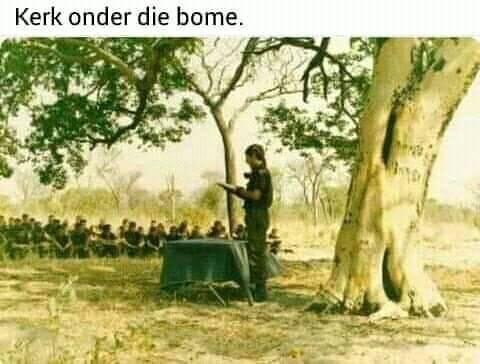 Church service under the trees