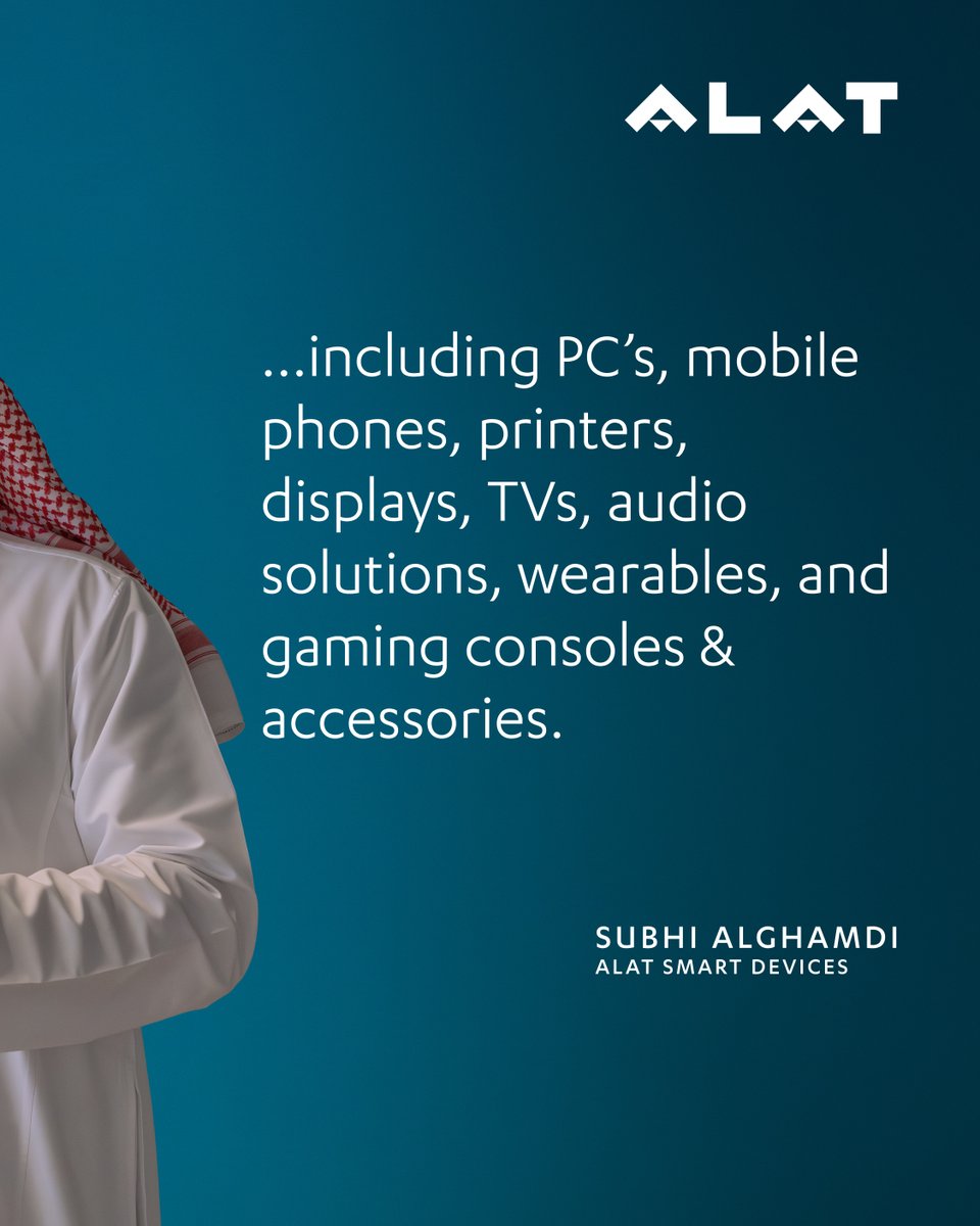 Saudi Arabia is rising as a global hub for smart tech manufacturing.
We are building the future with local talent, global ambition, and next-gen capabilities.

This is #TomorrowMadeBetter 🇸🇦

🔗 Learn more: bit.ly/4fhutVD
#Alat #SmartDevices #TomorrowMakers #MadeInSaudi
