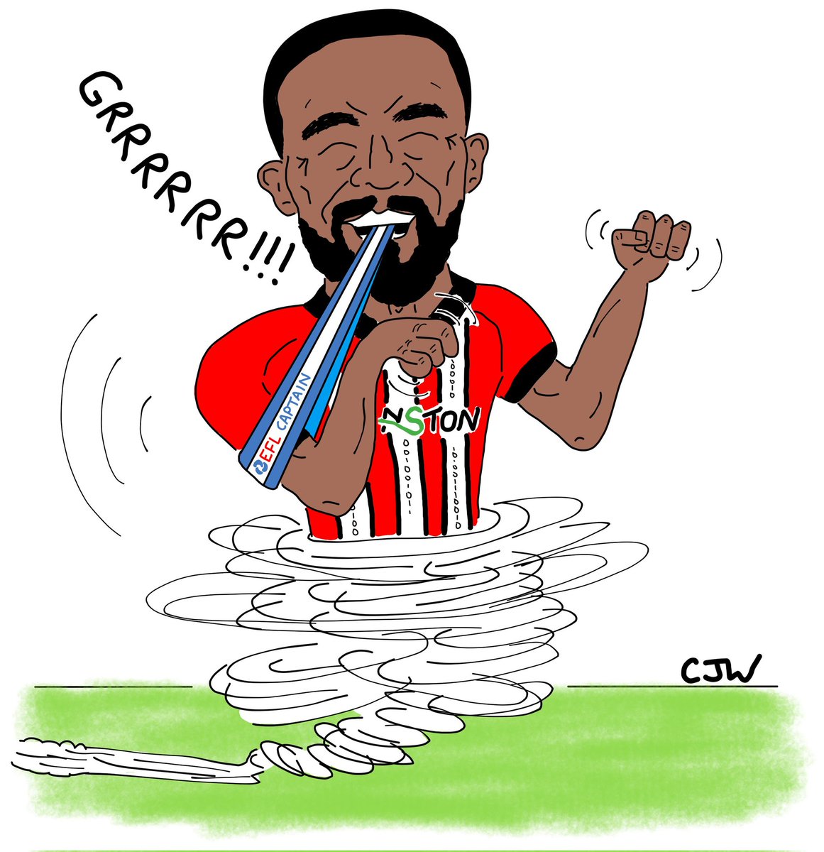I would say this cartoon drawn when Tendayi was announced as captain is a fairly accurate depiction of his approach to yesterday's match! What a way to lead by example! 💪🔴⚪️