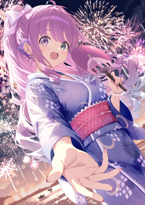 🍬「一緒に花火見るのら～🎆」
#ルーナート  #holonatsuParadise 