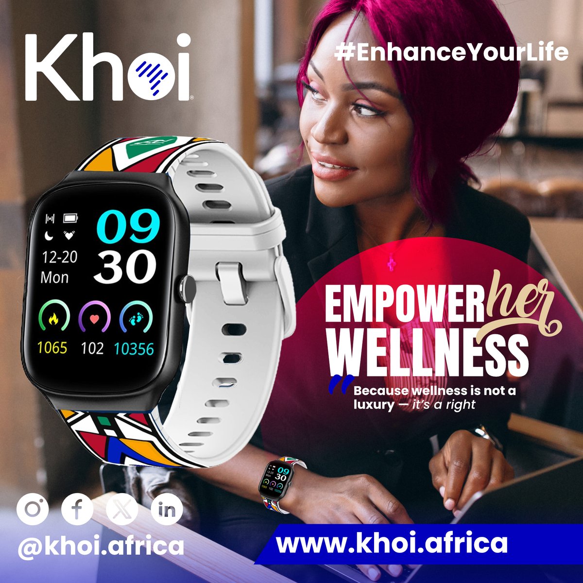 South Africans , lets honor our queens by prioritizing their wellness !

This Women's Month , we celebrate HER and empower HER wellness because she thrives when supported.

Show your love and Gift HER Khoi Afriwatch health &amp; fitness #Smartwatch for her wellbeing 💙

Order now at
