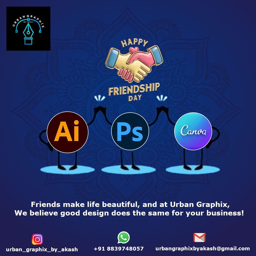 UrbanGraphix06's tweet photo. 🎉💛 Happy Friendship Day! 💛🎉

🌟 Friends make life beautiful, and at Urban Graphix, we believe good design does the same for your business!

On this special day of friendship, let's build lasting connections – not just with people, but with your customers too! 🤝📲

#dmtoday https://t.co/XJWYMimjfP