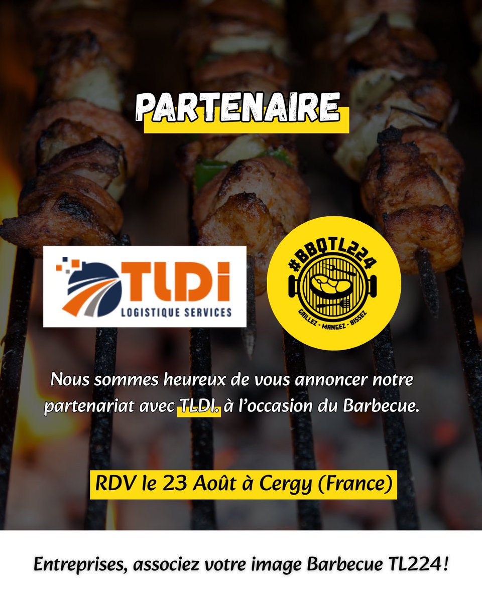 PARTENARIAT ✨

Nous vous annonçons notre partenariat avec TLDI Logistique Services spécialisé dans le transport de colis express aérien et le fret maritime.

Rendez-vous le 23 Août 2025 !

Au programme :

- 12h-14h : Foot salle ⚽️ 
- 14h00 : Barbecue 🍗