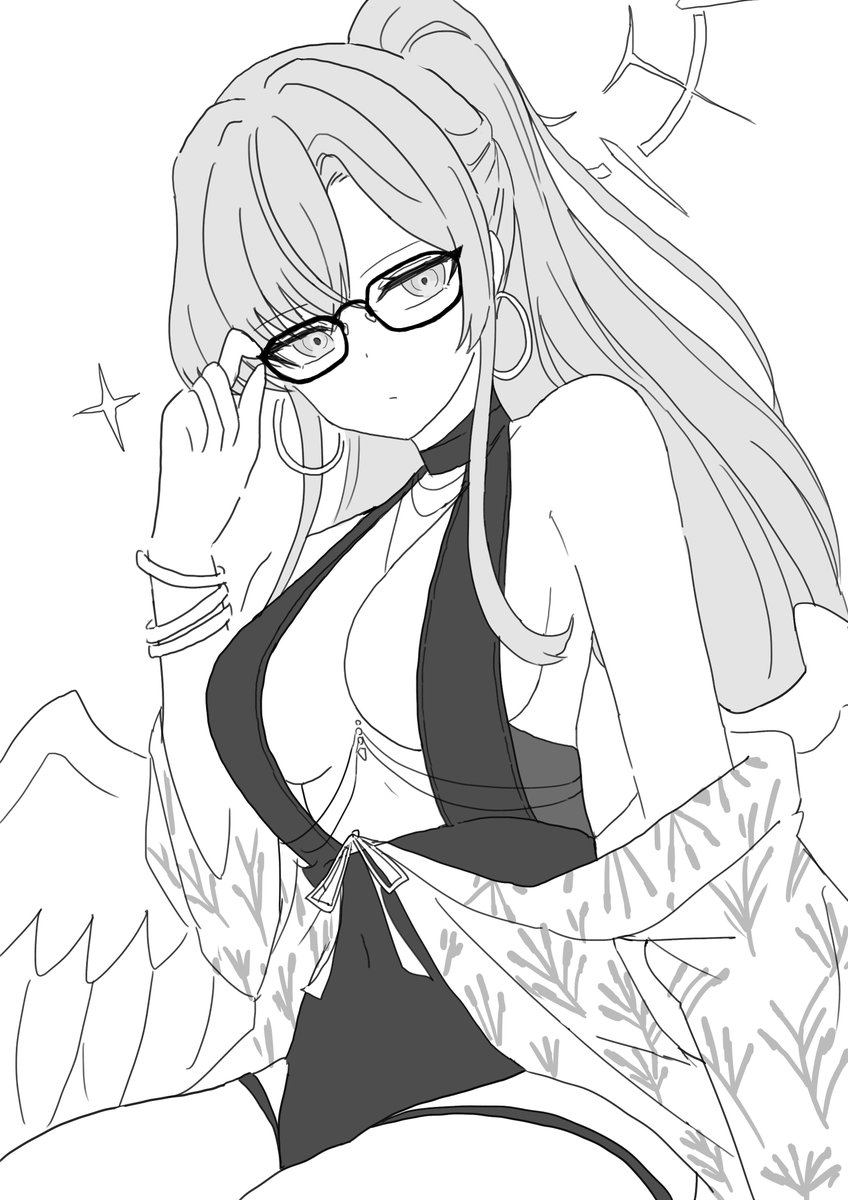 【Skeb】
「キメ顔黒眼鏡ナギサ(水着)」