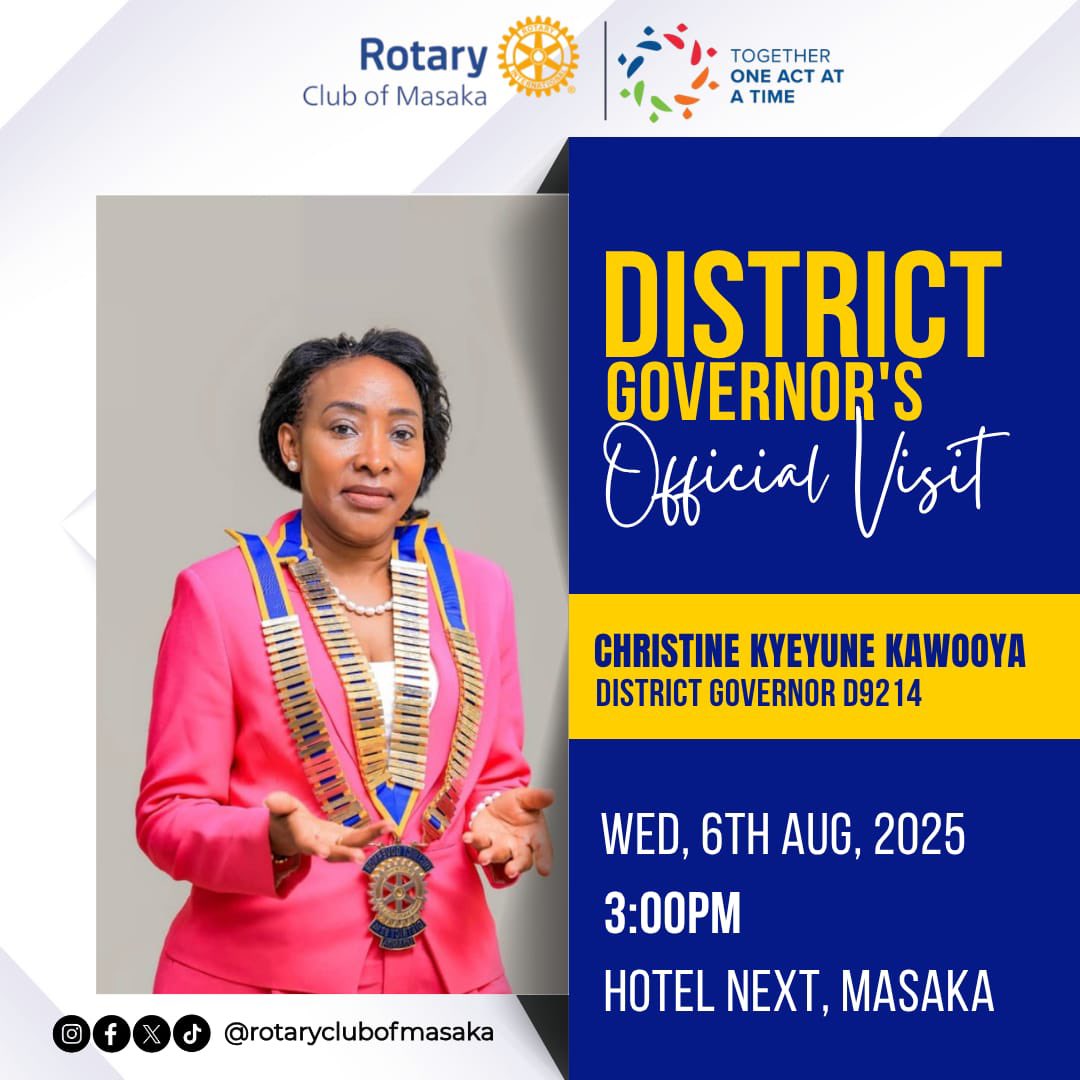 Rotary Club Of Masaka (@rcmasaka) on Twitter photo Feel free to join us this Wednesday as the big boss visits our club🫡See you there
#D9214
#Together one act at a time Feel free to join us this Wednesday as the big boss visits our club🫡See you there
#D9214
#Together one act at a time