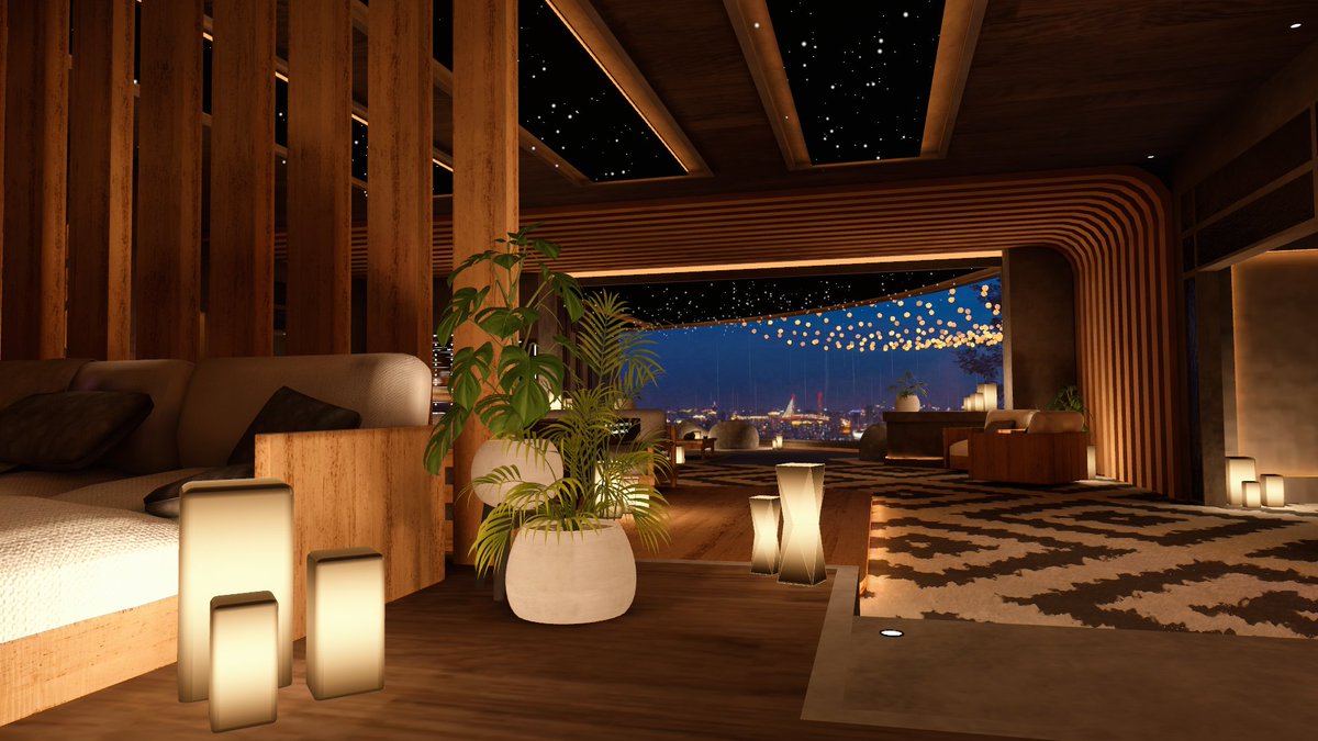 Late Nights （深夜）　―By _Froggi
夕闇の街を見下ろすアーバンなお部屋。暖色と木のぬくもりのあるいくつもの部屋からなる広めのChillワールドです。（Android＆iOS対応）

vrchat.com/home/world/wrl…
#VRChat_world紹介 #VRChat