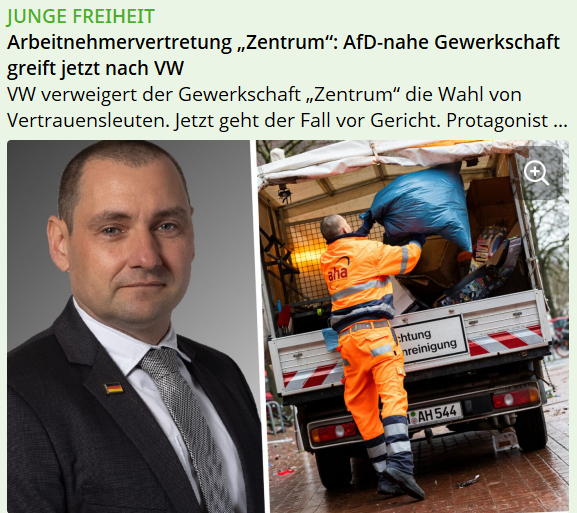 AfD-nahe Gewerkschaft greift jetzt nach VW

VW verweigert der Gewerkschaft „Zentrum“ die Wahl von Vertrauensleuten. Jetzt geht der Fall vor Gericht. Protagonist ist ein prominenter Verdi-Rebell.

(jungefreiheit.de/politik/deutsc…)