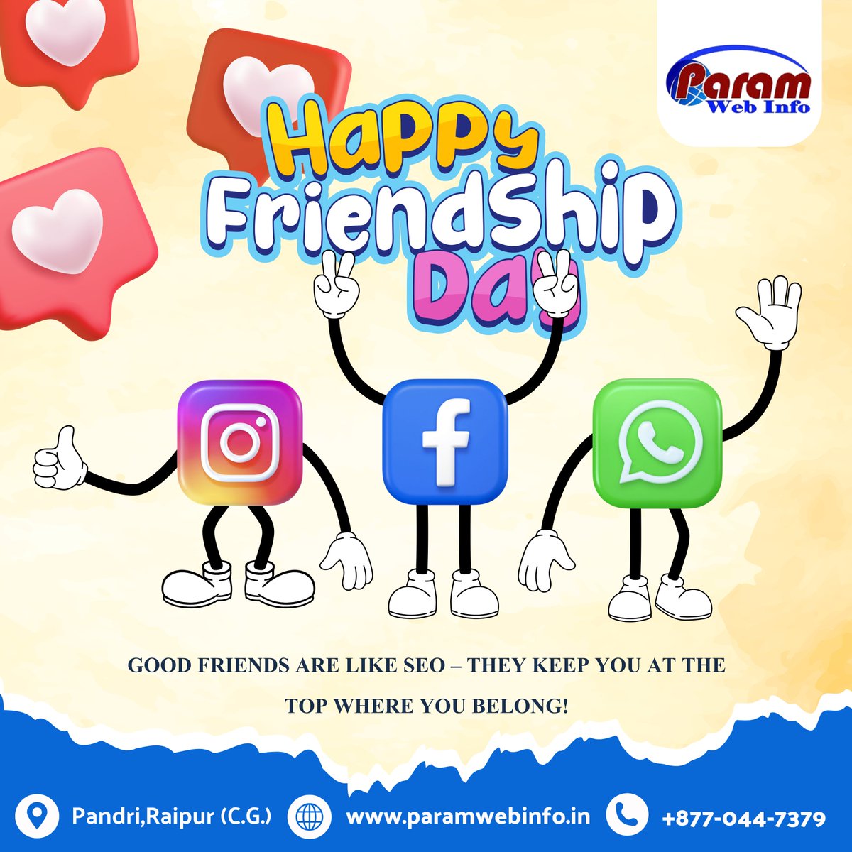 Paramwebinfo20's tweet image. Happy Friendship Day! आइए दोस्ती और सफलता की नई ऊंचाइयों पर साथ बढ़ें!
#HappyFriendshipDay #DigitalFriendship #ParamWebInfo #HappyFriendshipDay2025 #earthquake #rotblaulive #Trump #UFCVegeas108 #KCONLA2025 #LaCasaDeLosFamososMx3 #CopaAmericaFEM #BLACKPINK_DEADLINE #MARK