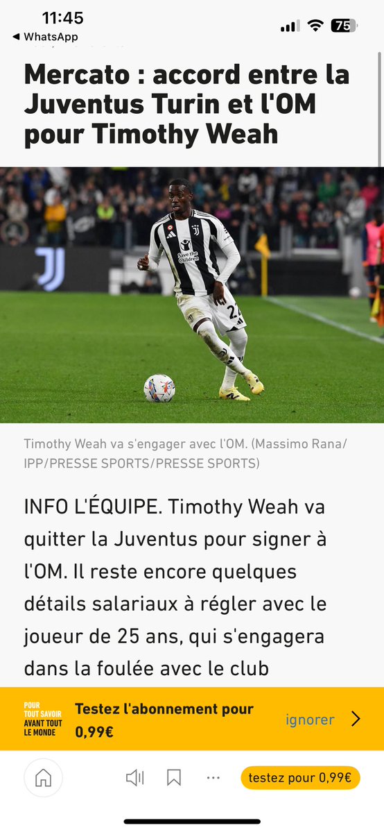 Dans la course au joueur « qui se rapproche », #Weah reprend une légère avance sur #Zabarnyi. 

Mais attention, un tweet de <a href="/FabrizioRomano/">Fabrizio Romano</a> avec un #HereWeGoSoon pour le futur parisien pourrait tomber #ASAP #MercatOM #MercatoPSG