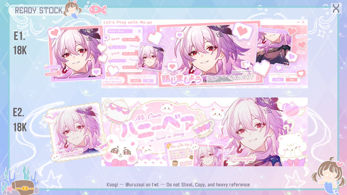 Help rt boleh ? Makasih ✨💕

Halo gusy ~
Koogi ada layout ridi HSR (Hysilens, Cerydra, Evernight) ✨
18k/ea ✨

Bisa langsung di take jika berminat yaa ✨
Lessgooo jajan 💕
#zonauang #zonajajan