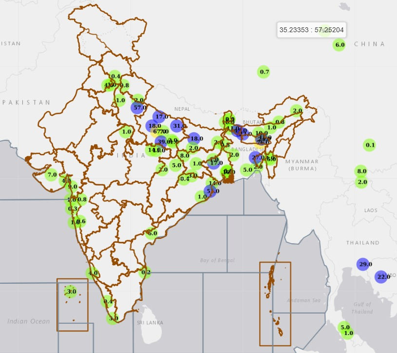 Indiametdept's tweet image. During 0830-1430 hrs IST of today, moderate to heavy rainfall occurred over east Uttar Pradesh (Furshatganj 67 mm) and Meghalaya (Sohra 76mm) and moderate rainfall over West Uttar Pradesh, Bihar, North coastal Odisha, West Bengal and West Assam.

#RainfallUpdate #WeatherAlert