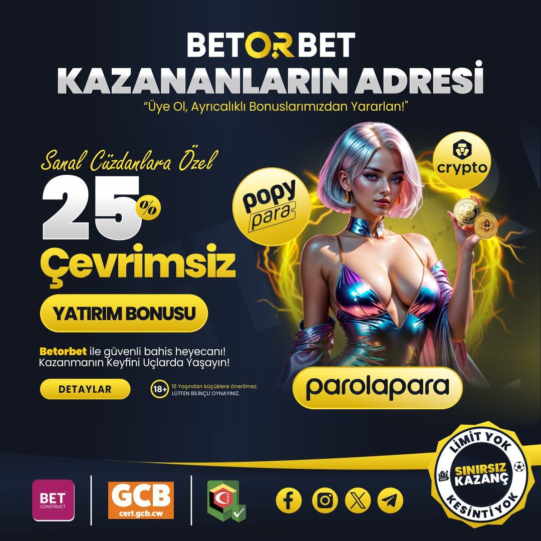 💸 %25 çevrimsiz yatırım bonusu ile #casino dünyasında kazanmaya hazır mısın? 💸

💥#BetorBet’te yüksek oranlı #bahis seçenekleri ve birbirinden eğlenceli slot oyunları seni bekliyor! 

📎 Güncel Giriş İçin tıkla tinyurl.com/bobgiris
