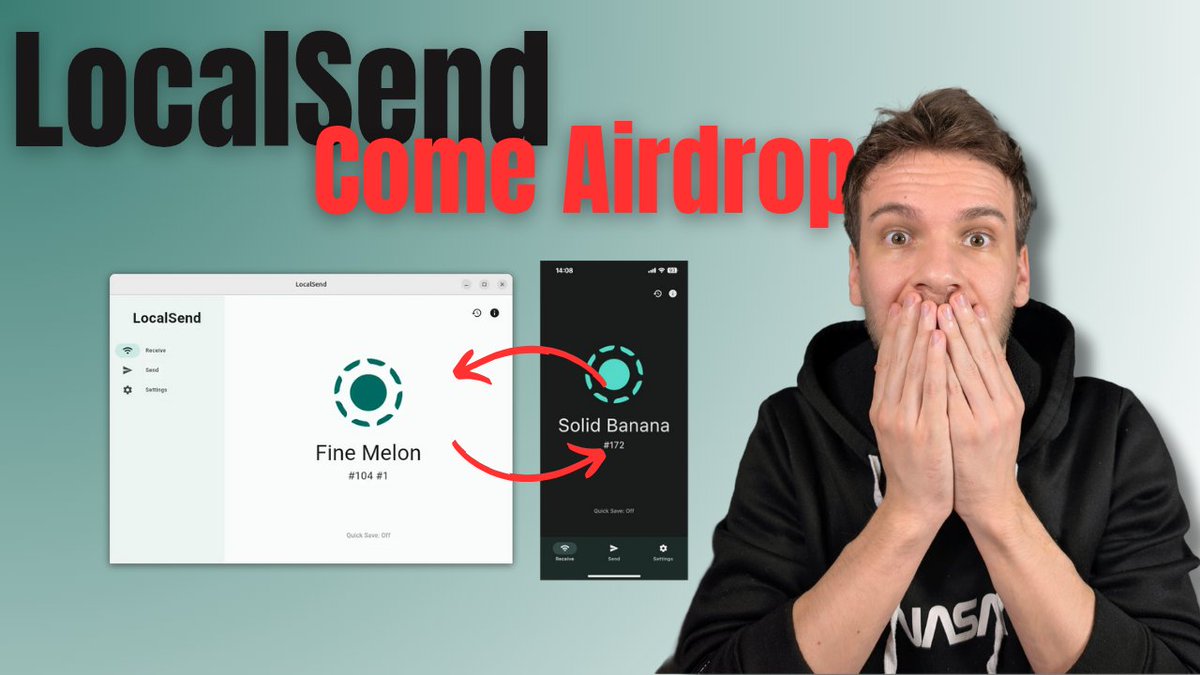 EgidiuG's tweet photo. 🚀LocalSend - Come Airdrop ma compatibile con tutti | File Transfer gratuito per Windows, Mac, iPhone, Android e Linux 🔥

👉Link YouTube: https://t.co/3fg2yFZo2S

👉 Link Download: https://t.co/rKVa8yrGBx https://t.co/7v9CIaCMjl