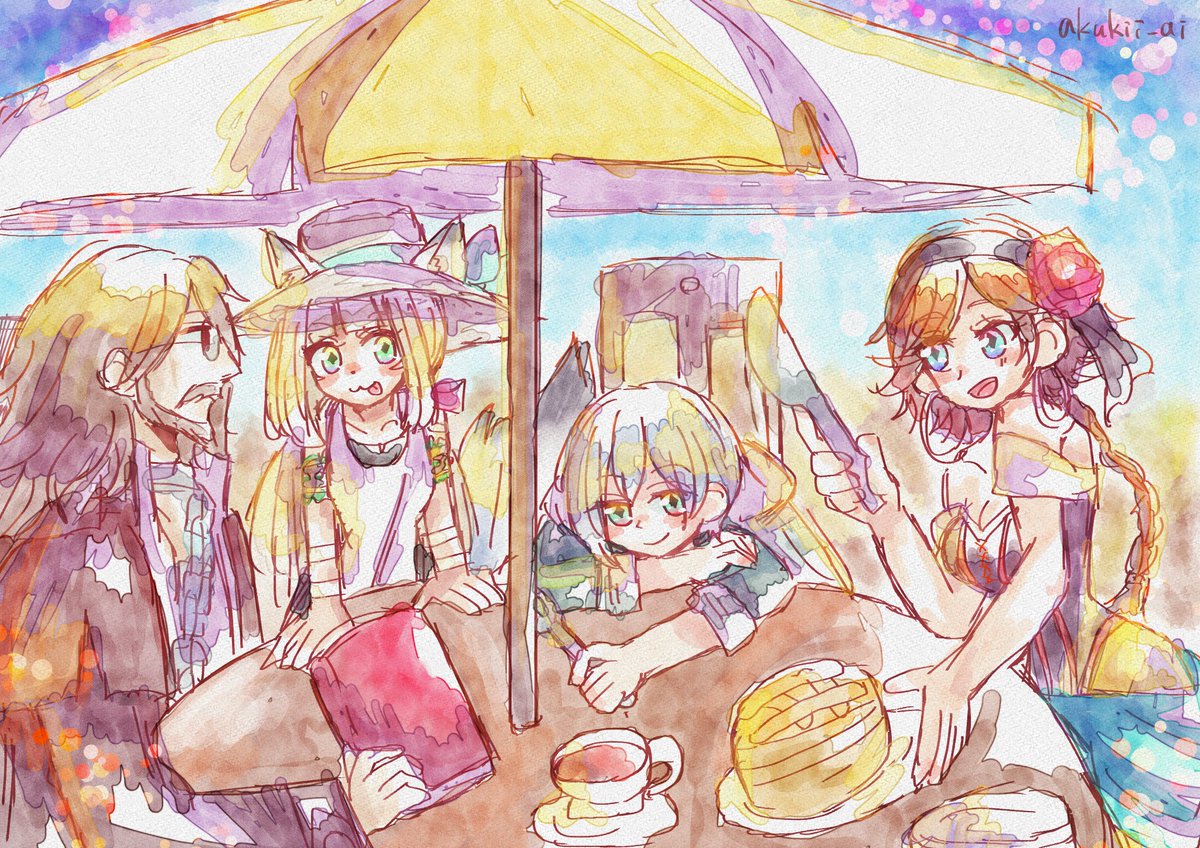 今日のイラスト！
仲間で旅してれば、こういう時間もあるよねって。
アップルパイ描いたつもりが、すごいことに…！
#オクトラ