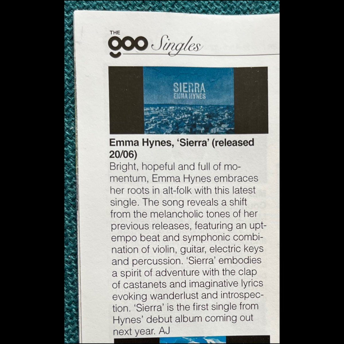 Love this fab review of my new single Sierra in the brilliant <a href="/theGOOdublin/">TheGOO</a>! 🙏
#TheGOO #TheGOOSingles #NewIrishMusic #NewMusic
