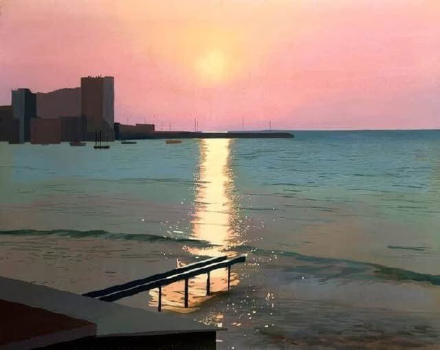 David Hockney  - Early Morning, Sainte-Maxime (1968)