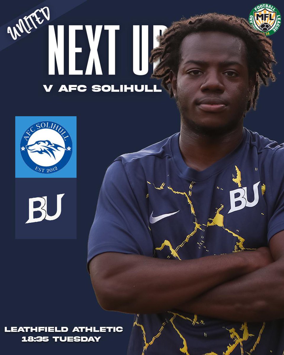 Birmingham United First Team (@bufcfirst) on Twitter photo Next Up |
π <a href="/Solihull_AFC/">AFC SOLIHULL</a>
π <a href="/MidlandLeague/">Capelli Sport Midland Football League</a>, Division 2
π
05.08.25
β° 18.35
π Leafield Athletic, B94 5NA Next Up |
π <a href="/Solihull_AFC/">AFC SOLIHULL</a>
π <a href="/MidlandLeague/">Capelli Sport Midland Football League</a>, Division 2
π
05.08.25
β° 18.35
π Leafield Athletic, B94 5NA
