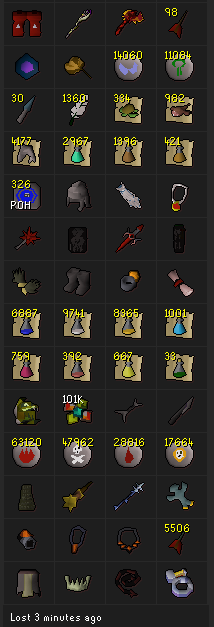 Friendly reminder look at all the stoof I lost on wipe, please send me comfort and love