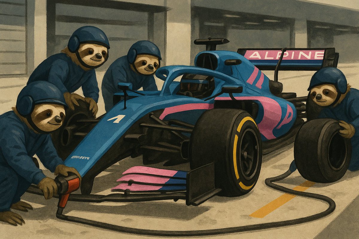 <a href="/AlpineF1Team/">BWT Alpine Formula One Team</a> Mientras tanto los mecánicos de Alpine