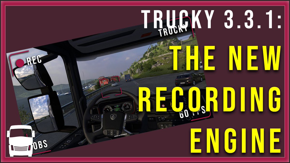 Version 3.3.1 brings a new OBS-based Recording Engine with direct audio capture, 60fps recording, and lower CPU usage. Enjoy new visual overlays, bug fixes, company logs, updated Hardcore rules, and a summer support slowdown.  truckyapp.com/blog/version-3…  #Trucky #BestCommunityEver