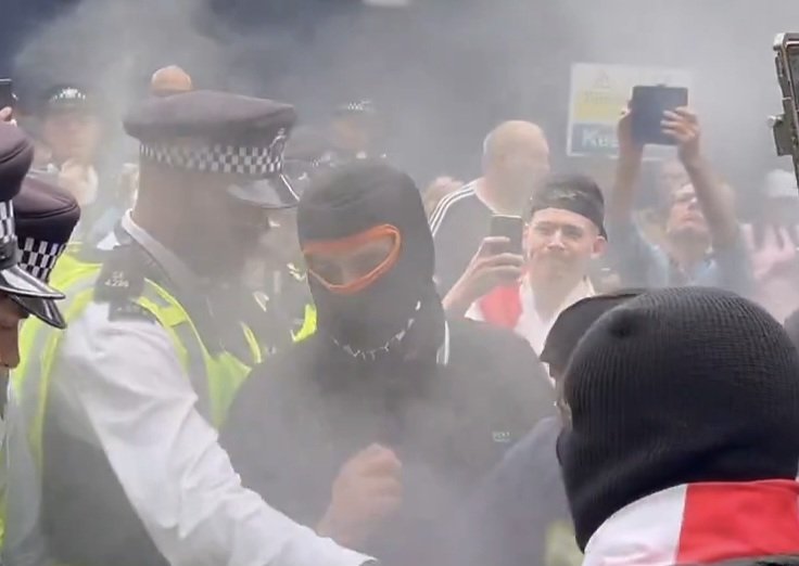 Here is a question for my most learned social media friends. If that cop just whipped off the yobs balaclava, would the cop commit any offences? I appreciate that it could make the situation worse, but many of these protesters are at the front being violent, purely anonymously.