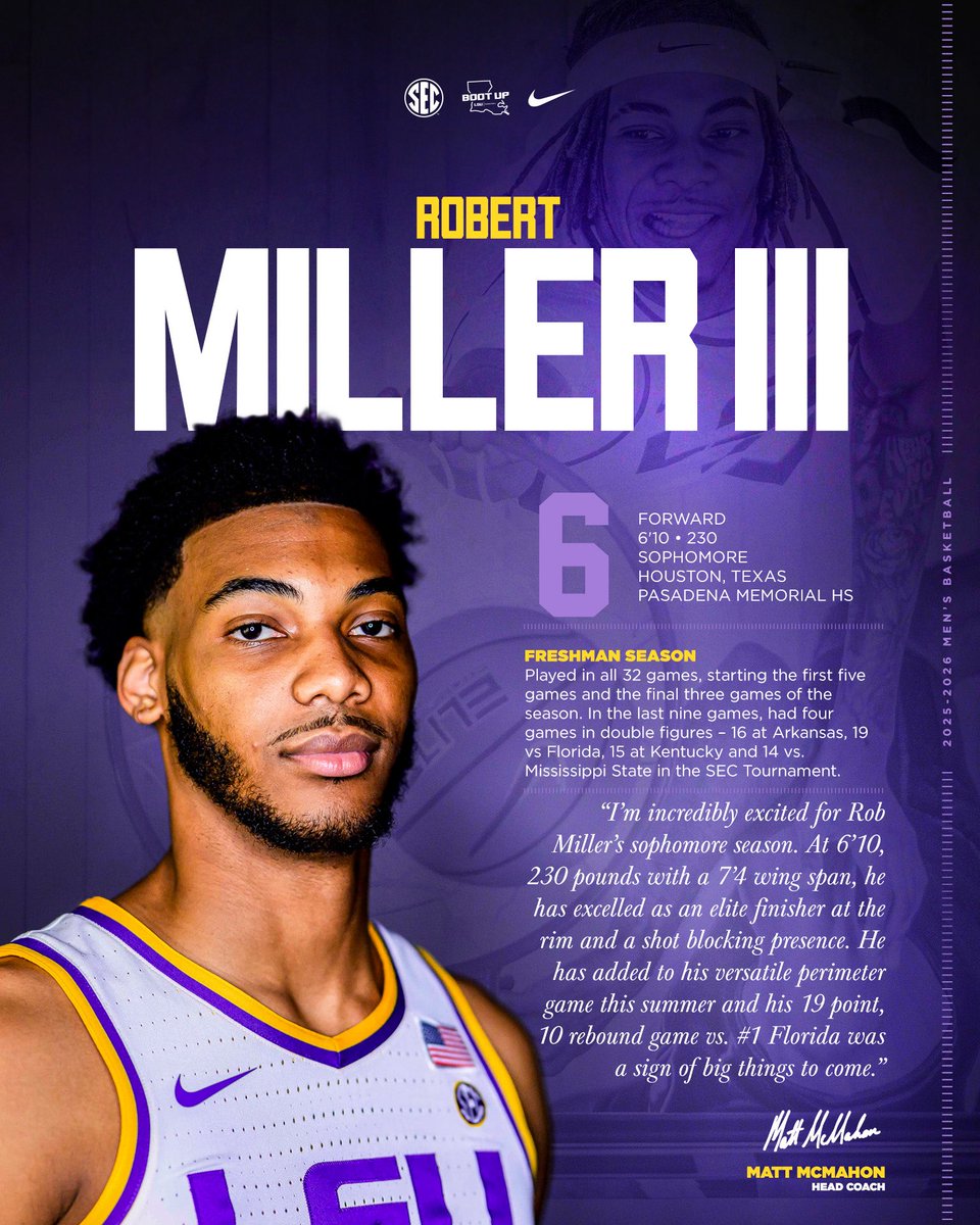 Roster Rundown: Sophomore Forward Robert Miller III 🐅

<a href="/futurefilled/">Robert Miller</a> | #BootUp