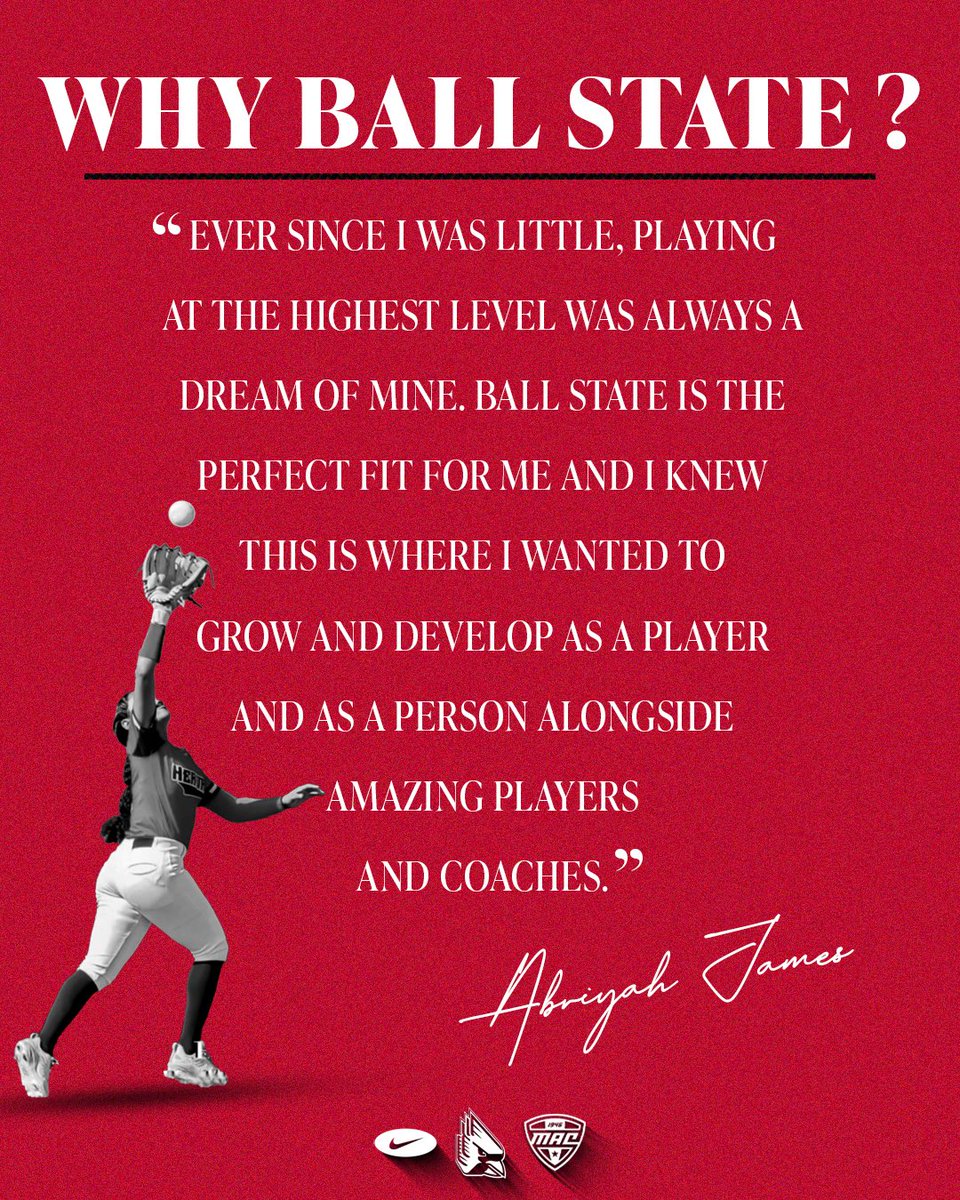 We have a new addition to the Ball State Softball Family ❤️

We’re excited to welcome Abriyah James (<a href="/AJames_4/">Abriyah James</a>) to The Nest

#ChirpChirp x #WeFly x #MACtion