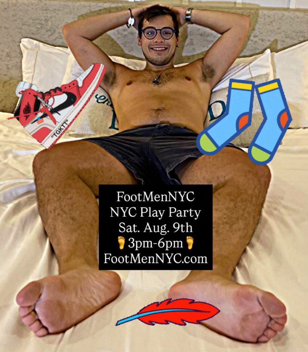 🛑Happening Next Saturday
RSVP Now as this Party fills fast! 
Saturday - All Male Play Party in NYC
FootMen NYC – Feet &amp; Footwear Party. (Hell’s Kitchen, 3pm-6pm). 
Info on how to attend: footmennyc.com 
Hosted by <a href="/FootMenNYC/">FootMenNYC Parties</a>