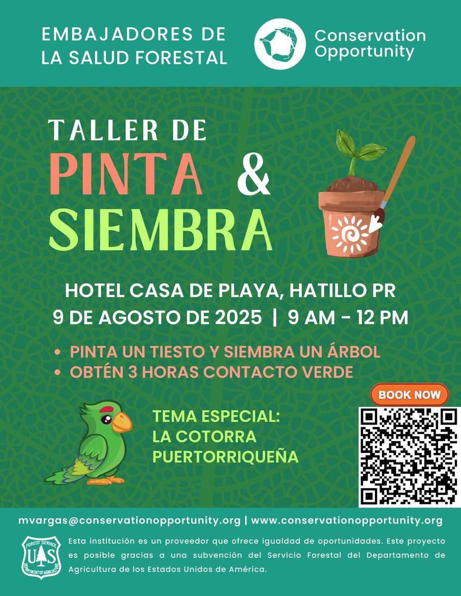 ConservationOpp's tweet image. Únete a nuestro taller educativo este sábado 9 de agosto de 2025