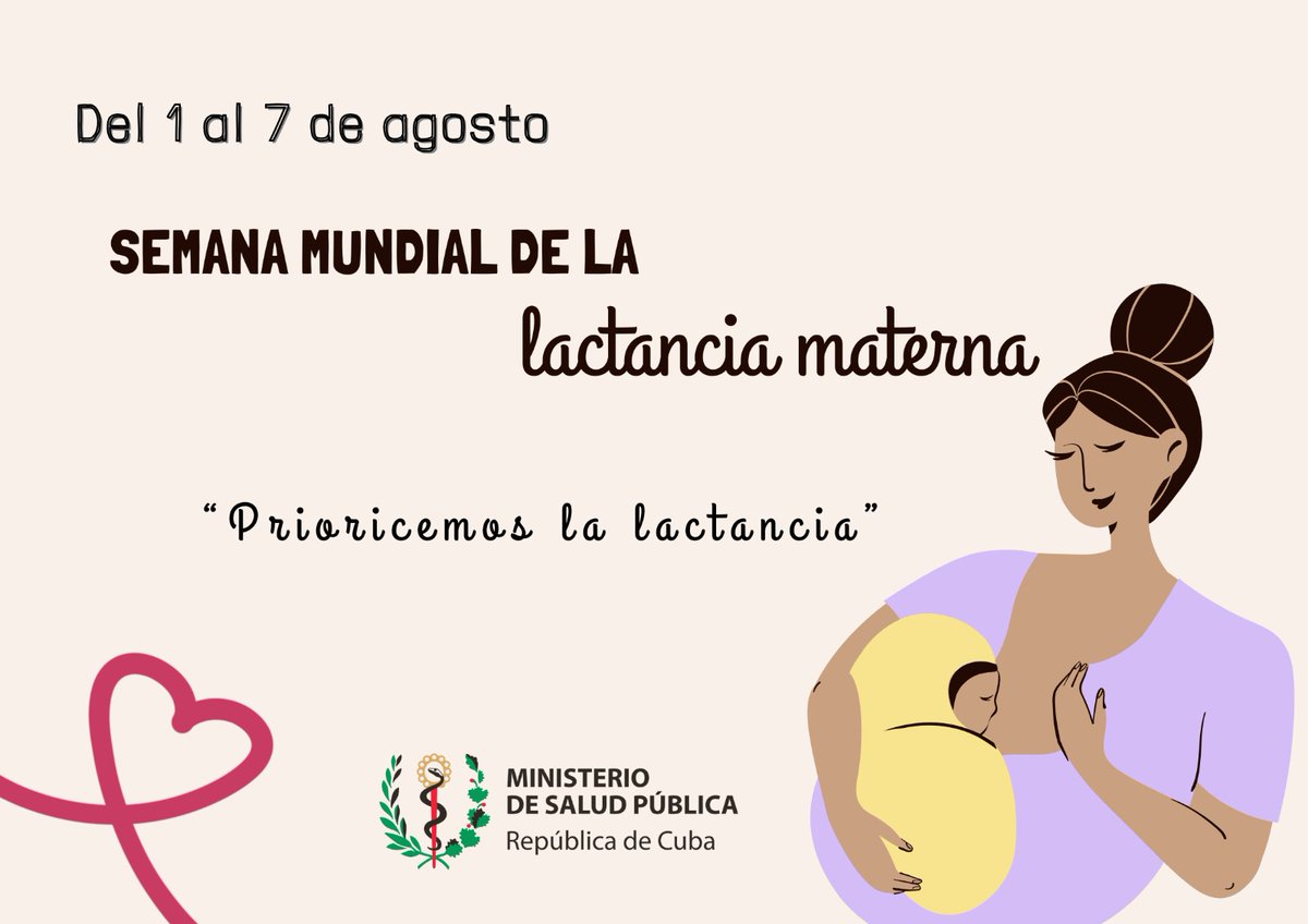 Ministerio de Salud Pública de Cuba (@minsapcuba) on Twitter photo 💖Durante la #SemanaDeLaLactancia, desde <a href="/MINSAPCuba/">Ministerio de Salud Pública de Cuba</a> reforzamos el llamado a familias y comunidades: ¡acompañar a la madre es cuidar la salud infantil!
⚕️LactanciaMaterna en #Cuba es Amor 💖Durante la #SemanaDeLaLactancia, desde <a href="/MINSAPCuba/">Ministerio de Salud Pública de Cuba</a> reforzamos el llamado a familias y comunidades: ¡acompañar a la madre es cuidar la salud infantil!
⚕️LactanciaMaterna en #Cuba es Amor
