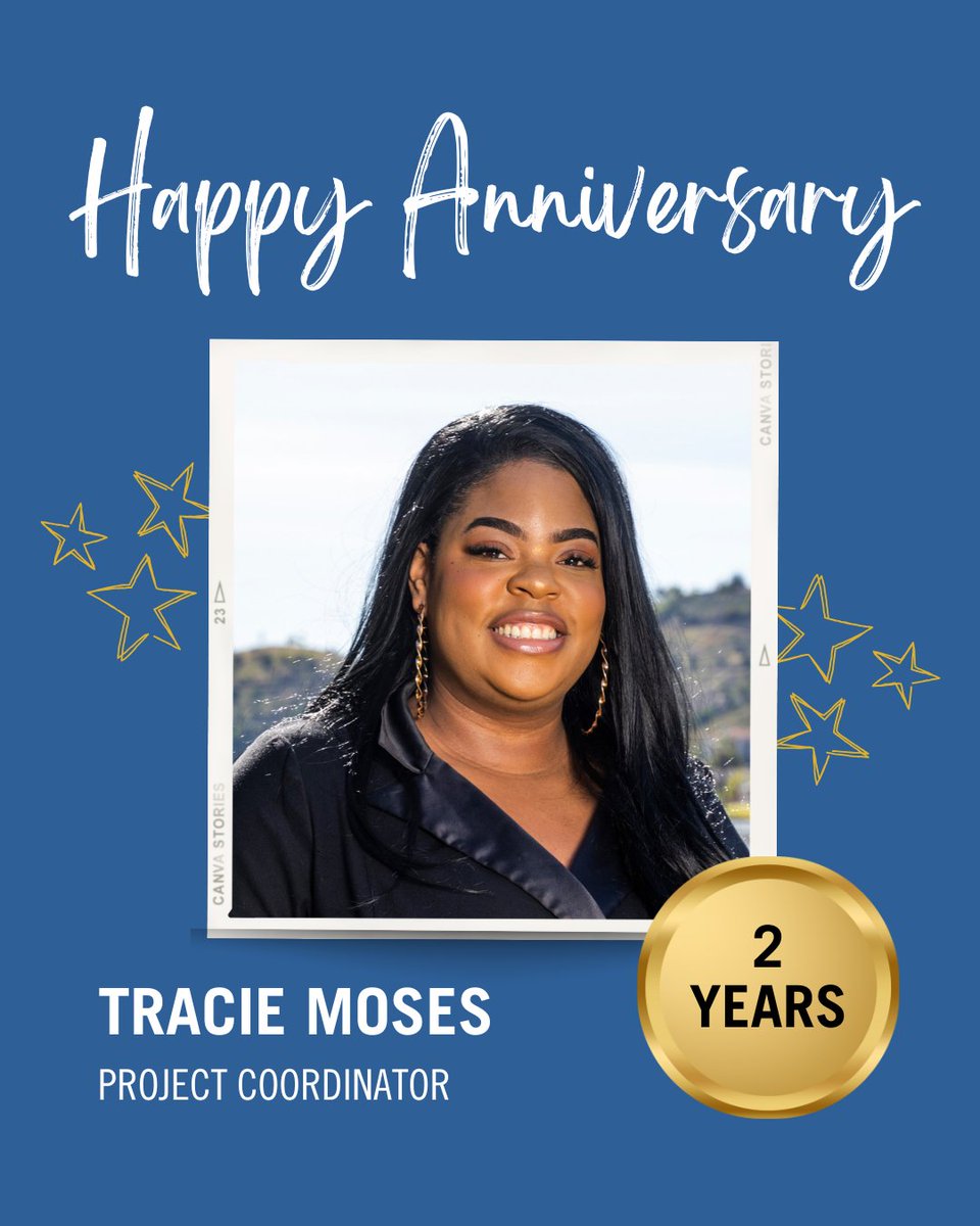 Happy Anniversary to our Project Coordinator, Tracie Moses! We are so lucky to have you a part of our TEAM! Thank you for all that you do and cheers to many more!