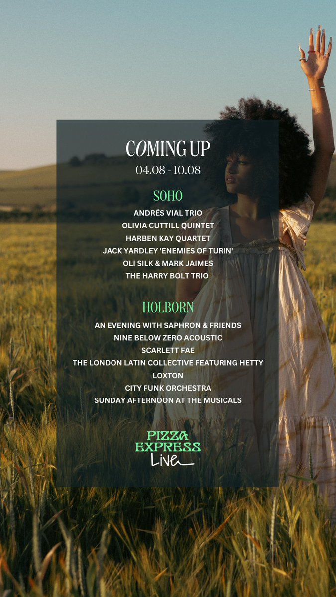 We're down to our last few tickets for next week's line-up of incredible artists. Grab tickets now via the link below. 🎟️

pizzaexpresslive.com/whats-on