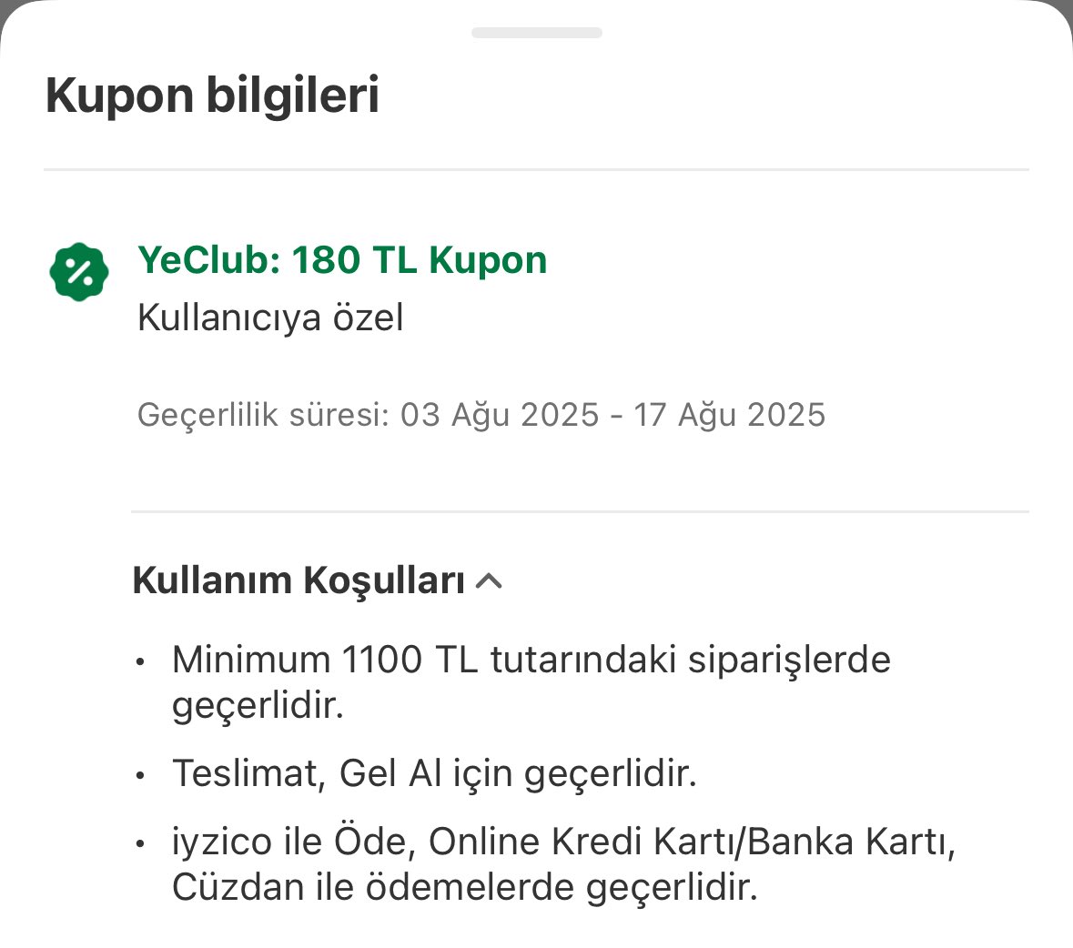 Kral sana da zahmet oldu 1100 liraya 180 lira kupon batırmasın şimdi aman dikkat et