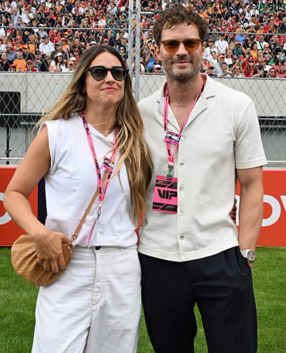 NEW • Jamie Dornan &amp; Amelia Warner during the F1 Hungarian Grand Prix today | #JamieDornan #HungariangGP 

📷Mark Sutton