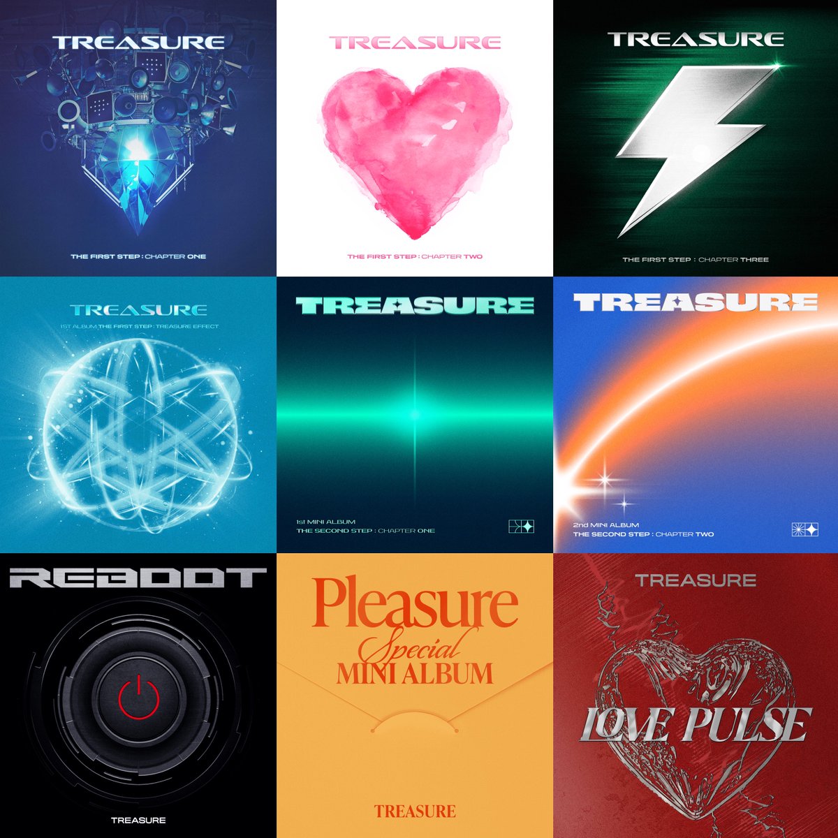 TREASURE’s albums throughout the years 🤍 #트레저